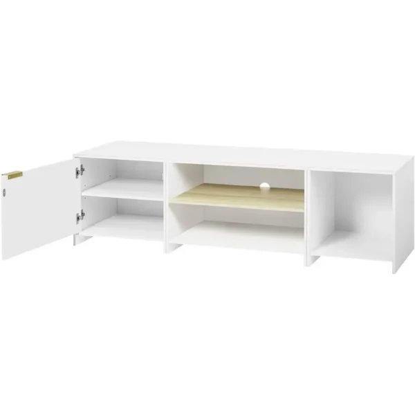 Diferza TV-meubel, TV-meubel, 3-in-1 TV-bord Deelbaar, Gemaakt Van Materiaal Hout, Wit 8