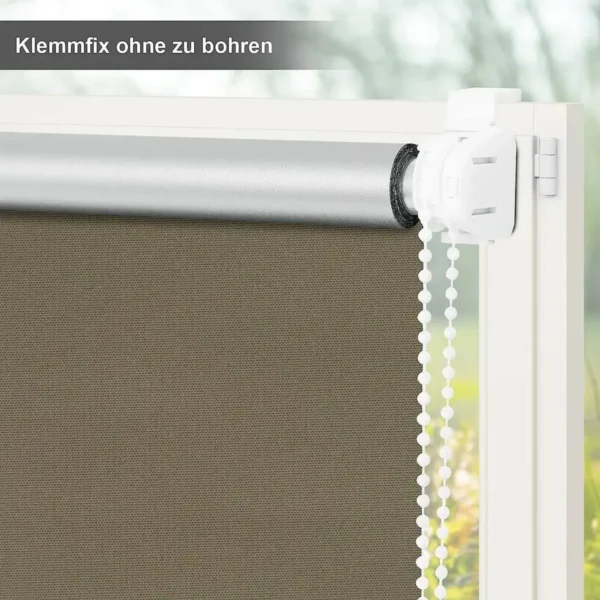 Diferza Verduisteringsrolgordijn Thermisch Rolgordijn Klemmfix Zonder Boren Taupe 60 X 160 Cm (B X H). 6