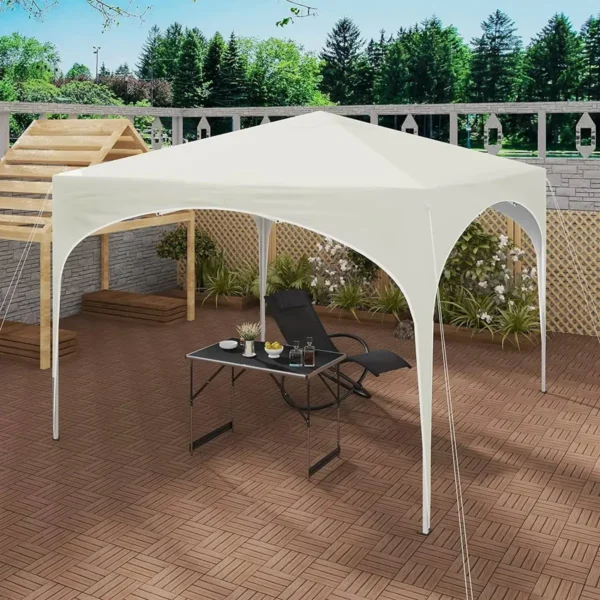 Diferza Vouwtent Pop-up Waterdicht, Zonwering Gemaakt Van Oxford Metalen Frame 3x3m Beige 2