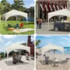 Diferza Vouwtent Pop-up Waterdicht, Zonwering Gemaakt Van Oxford Metalen Frame 3x3m Beige 4