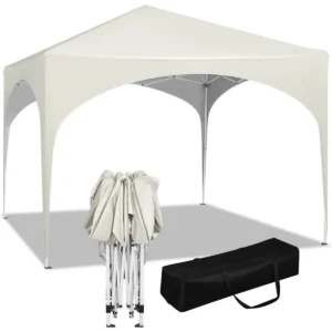 Diferza Vouwtent Pop-up Waterdicht, Zonwering Gemaakt Van Oxford Metalen Frame 3x3m Beige 1