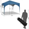 Diferza Vouwtent Pop-up Waterdicht, Zonwering Gemaakt Van Oxford Metalen Frame 3x3m Blauw 3