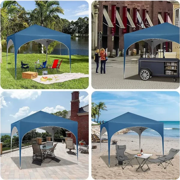 Diferza Vouwtent Pop-up Waterdicht, Zonwering Gemaakt Van Oxford Metalen Frame 3x3m Blauw 4