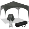 Diferza Vouwtent Pop-up Waterdicht, Zonwering Gemaakt Van Oxford Metalen Frame 3x3m Grijs 1