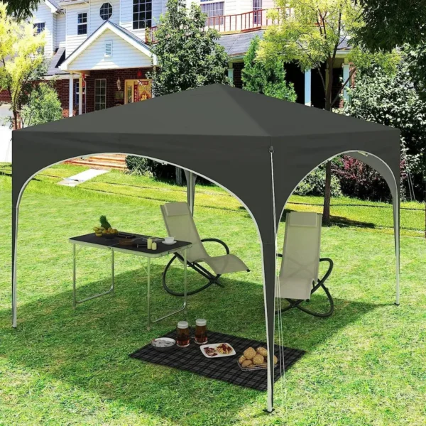 Diferza Vouwtent Pop-up Waterdicht, Zonwering Gemaakt Van Oxford Metalen Frame 3x3m Grijs 4