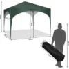 Diferza Vouwtent Pop-up Waterdicht, Zonwering Gemaakt Van Oxford Metalen Frame 3x3m Groen 3