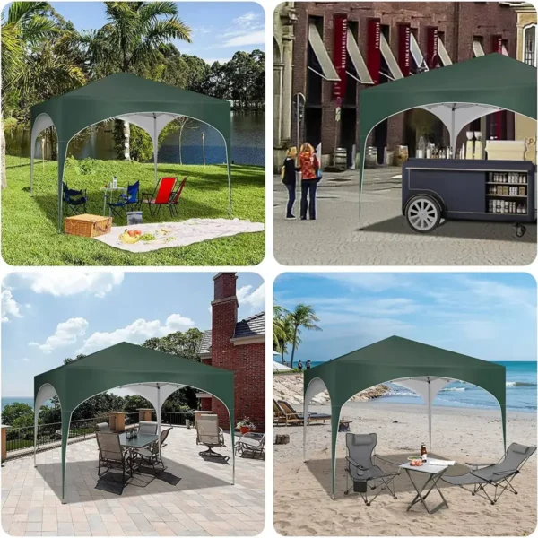 Diferza Vouwtent Pop-up Waterdicht, Zonwering Gemaakt Van Oxford Metalen Frame 3x3m Groen 4