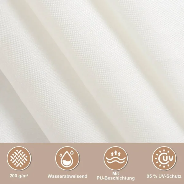 Diferza Zonnescherm, Zonwering, Gemaakt Van PES, 200 G/m² Polyester, 95% UV-bescherming, Crème 2,5x2,5x3,5m 5