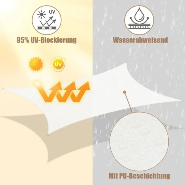 Diferza Zonnescherm, Zonwering, Gemaakt Van PES, 200 G/m² Polyester, 95% UV-bescherming, Crème 2,5x3,5m 2