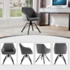 Draaibare Eetkamerstoelen Set Van 4, Fluwelen Fauteuils Woonkamer, Metalen Poten Donkergrijs 9