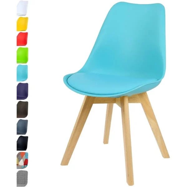 Eetkamerstoel Design Stoel Gemaakt Van PP, Kunstleer, Schuim, Massief Hout Blauw 2