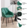 Eetkamerstoel, Ergonomische Fauteuil, Gemaakt Van Fluweel, Turquoise Metalen Poten 5