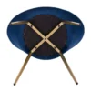 Eetkamerstoel Keukenstoel Fauteuil, Zitting Fluweel, Goud Metalen Poten Blauw 6