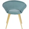 Eetkamerstoel Keukenstoel Fauteuil, Zitting Fluweel, Goudkleurige Metalen Poten Turquoise 5