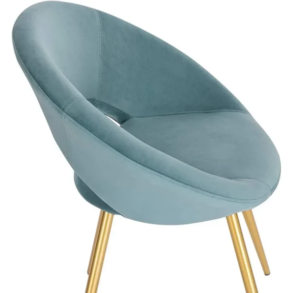 Eetkamerstoel Keukenstoel Fauteuil, Zitting Fluweel, Goudkleurige Metalen Poten Turquoise 7