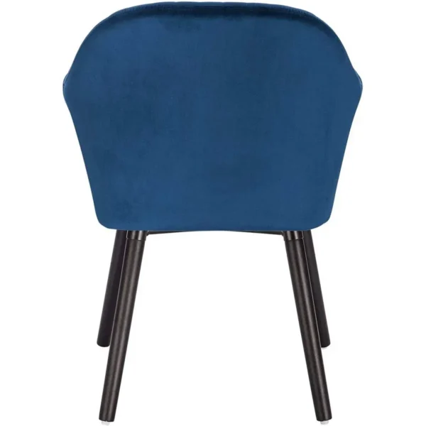 Eetkamerstoelen Keukenstoel Woonkamerstoel Met Zwarte Poten Fluweel Massief Hout Blauw 6