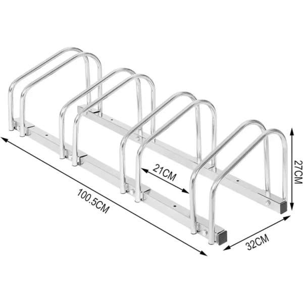 Fietsstandaard Fietshouder Op De Vloerstandaard Van Metaal Zilver 100,5x32x27cm 3