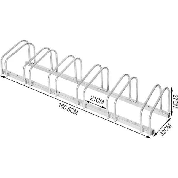 Fietsstandaard Fietshouder Op De Vloerstandaard Van Metaal Zilver 160,5x32x27cm 3