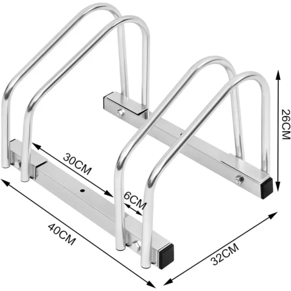 Fietsstandaard Fietshouder Op De Vloerstandaard Van Metaal Zilver 40x32x26cm 3