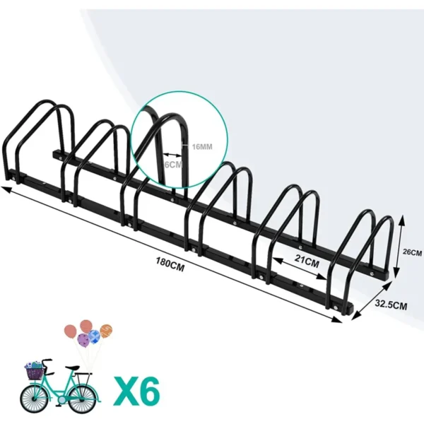 Fietsstandaard Fietshouder Op De Vloerstandaard Van Metaal Zwart 160,5x32x27cm 3