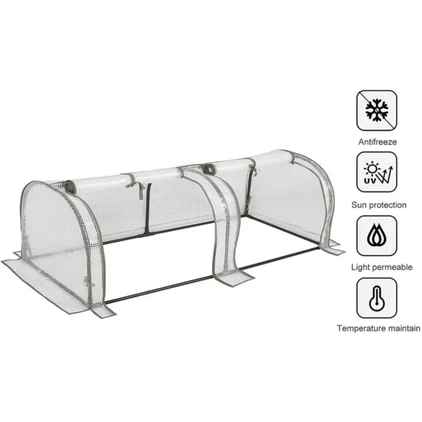 Foliekas PE Semi-transparant 130x60x50 Cm 130 G/m² Waterdicht Weerbestendig Wit 6