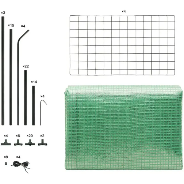 Foliekas Tuinhuis 143x73x195cm Groen 6