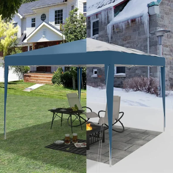 Gazebo Pop-Up Waterdicht Zonwering Patio Festival Pagodetent 3 X 3 M Blauw 7