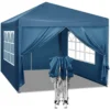 Gazebo Pop-Up Waterdichte Zonwering Camping Pagodetent 3 X 3 M Blauw 1