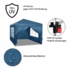 Gazebo Pop-Up Waterdichte Zonwering Camping Pagodetent 3 X 3 M Blauw 5