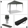 Gazebo Pop-Up Waterdichte Zonwering Patio Festival Pagodetent 3 X 3 M Grijs 8