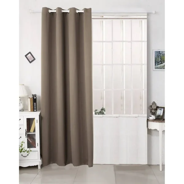 Gordijn Met Oogjes 250g/m² In Verschillende Maten, (1 Stuk) Taupe 135x225 Cm 2