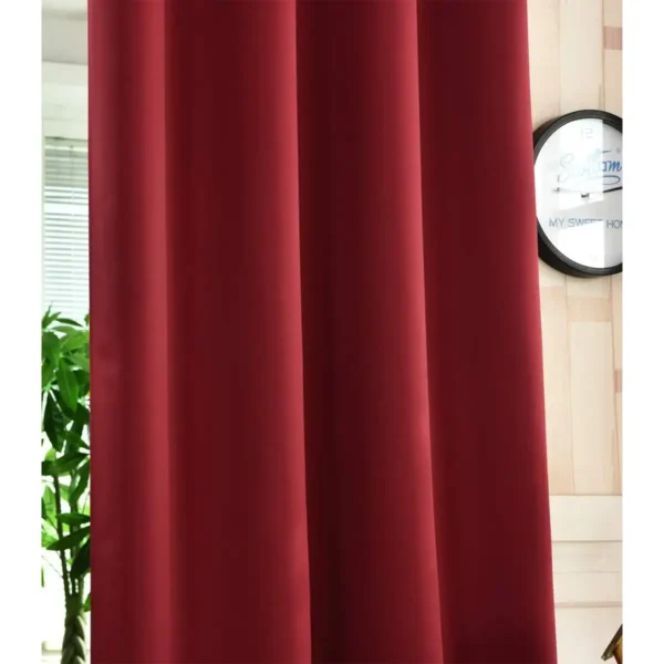 Gordijnen Van 100% Ondoorzichtig Polyester Met Oogjes, 1 Stuk Bordeaux 135x225 Cm 2