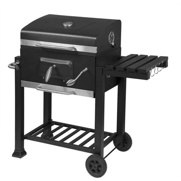 Houtskoolgrill Met Deksel, Barbecuegrill Voor Feesten, Zwart 5