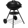 Houtskoolgrill Staande Grill Met Wielen 44 * 73CM, Barbecuerooster, Zwart 2