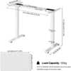 In Hoogte Verstelbaar Elektrisch Bureau Met 2 Motoren, Sta Bureau Met Geheugenfunctie Wit 3