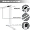 In Hoogte Verstelbaar Elektrisch Bureau Met 2 Motoren, Sta Bureau Met Geheugenfunctie Wit 6