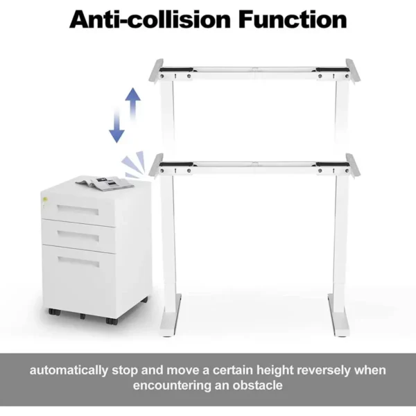 In Hoogte Verstelbaar Elektrisch Bureau Met 2 Motoren, Sta Bureau Met Geheugenfunctie Wit 8
