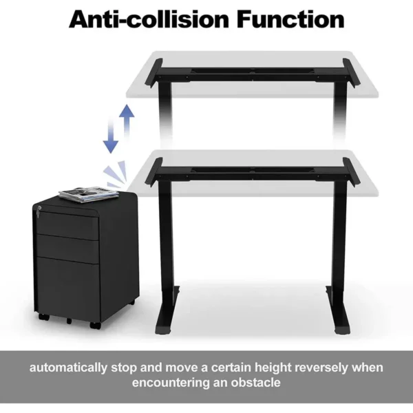 In Hoogte Verstelbaar Elektrisch Bureau Met 2 Motoren, Sta Bureau Met Geheugenfunctie Zwart 8