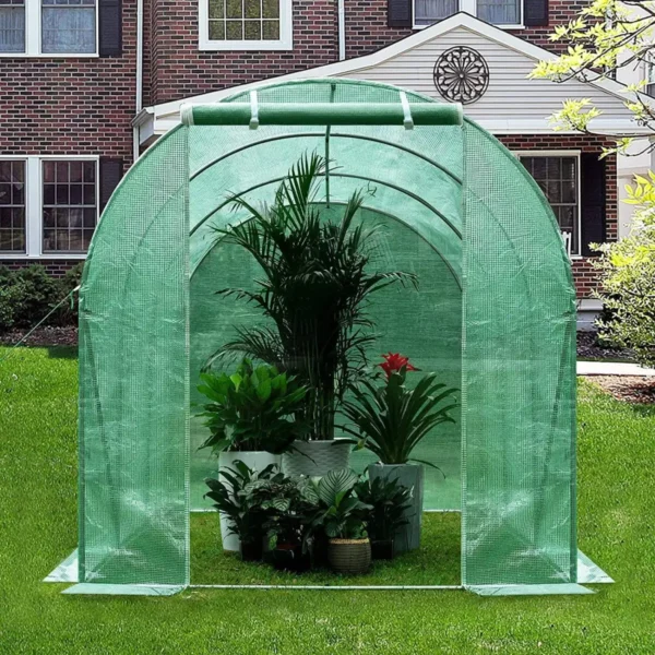 Kas 300x200x200 Cm, Foliekas Winterproof, Tomatenhuis Met Deur 6 Ramen Groen 2