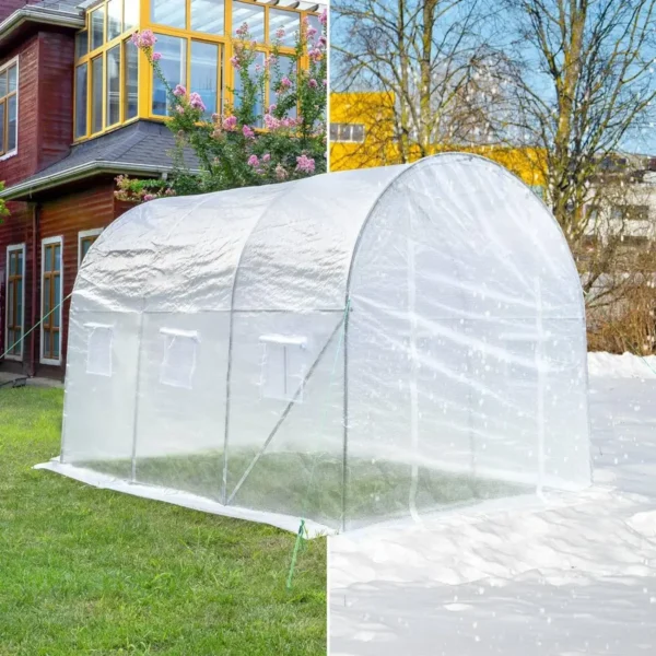 Kas 300x200x200 Cm, Foliekas Winterproof, Tomatenhuis Met Deur 6 Ramen Wit 7