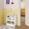 Kinderboekenkast, Kinderplank Met 5 Vakken, Montessori Opbergplank, Wit 6