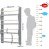 Kinderboekenkast Wandplank Van Grenenhout E1 MDF Met 4 Planken Grijs 3