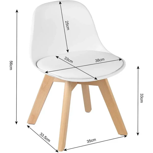 Kinderstoel Met Houten Poten En Rugleuning Zithoogte 33 Cm Voor Kinderkamers 3