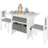 Kindertafel En 2 Stoelen, Kinderzithoek Met Opbergruimte En 3 Opbergmanden 8