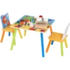 Kindertafel Met 2 Stoelen, Kinderzitgroep Met Zeemotief, Gemaakt Van Massief MDF Hout 1