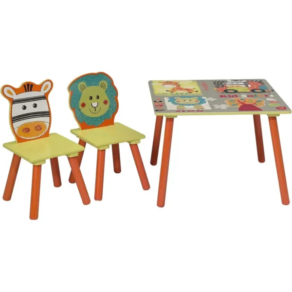 Kinderzitgroep Bosdieren Tafel- En Stoelensets, Kindertafel Met 2 Stoelen 5