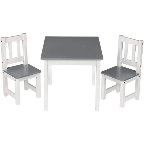 Kinderzitgroep Kindertafel Met 2 Stoelen Witgrijs 1