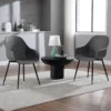 Klihome Eetkamerstoelen, Holle Rug, Keukenstoel, Metalen Poten, Gemaakt Van PP Grijs 4