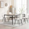 Klihome Eetkamerstoelen Set Van 4, Keukenstoelen, Schelpstoel, Met Fluwelen Metalen Poten Crème 2