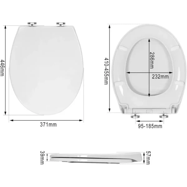 Kunststof Toiletbril Met Softclose-mechanisme, Antibacterieel Wit 5